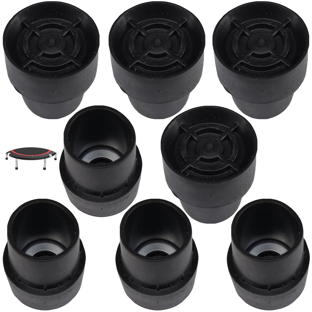 8 Pack Mini Rebounder Leg Floor Protectors 1″ Round Rubber Folding Trampoline…