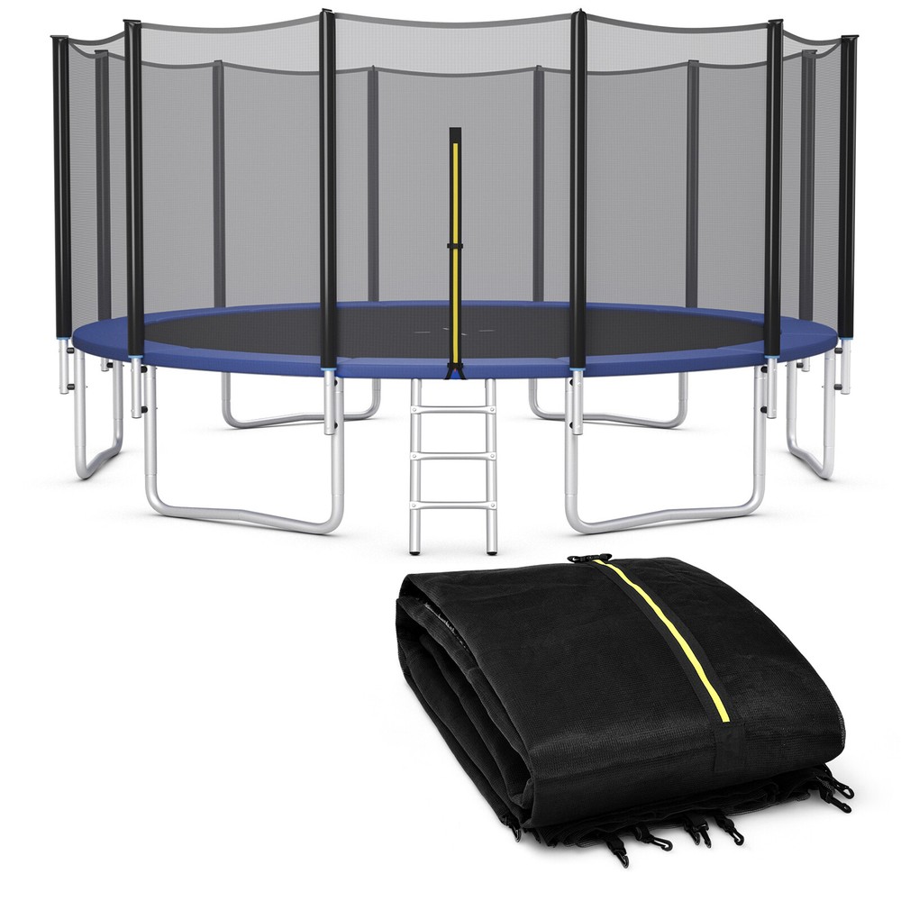 16′ Trampoline Safety Net Replacement Protection Enclosure Net for 12 Poles