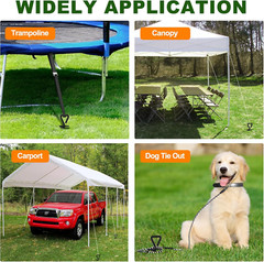 Eurmax USA Trampoline Stakes Heavy Duty Trampoline Parts Steel Stakes Anchor Kit
