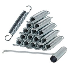 Set of 16 Heavy-Duty Stainless Steel Trampoline Springs for 8ft-14ft Trampolines