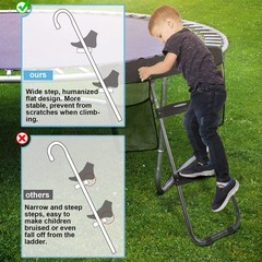 Trampoline Ladder, 2 Steps with Wide Steps, Trampoline Storage Bag, Universal…
