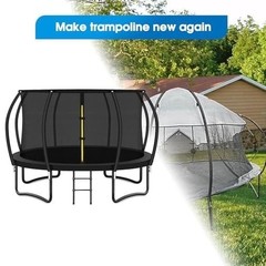 Trampoline Curved Pole Replacement Universal 10-16ft Frame with T Connector