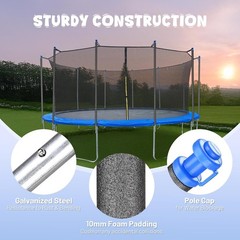 Universal Trampoline Replacement Enclosure Poles Accessories with Clamp | and