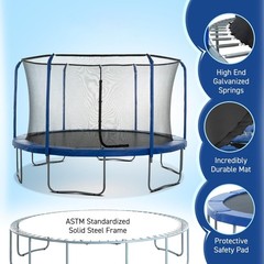 13ft Trampoline Safety Net Replacement with Enhanced Padding & Basketball Hoop