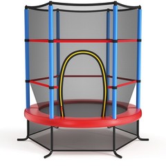 55″ Trampoline Kids Toddler Trampoline w/ All-round Safety Enclosure Net Blue