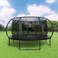 10 FT/12 FT/14FT/16 FT Outdoor Trampoline with Safety Enclosure Net and Ladder