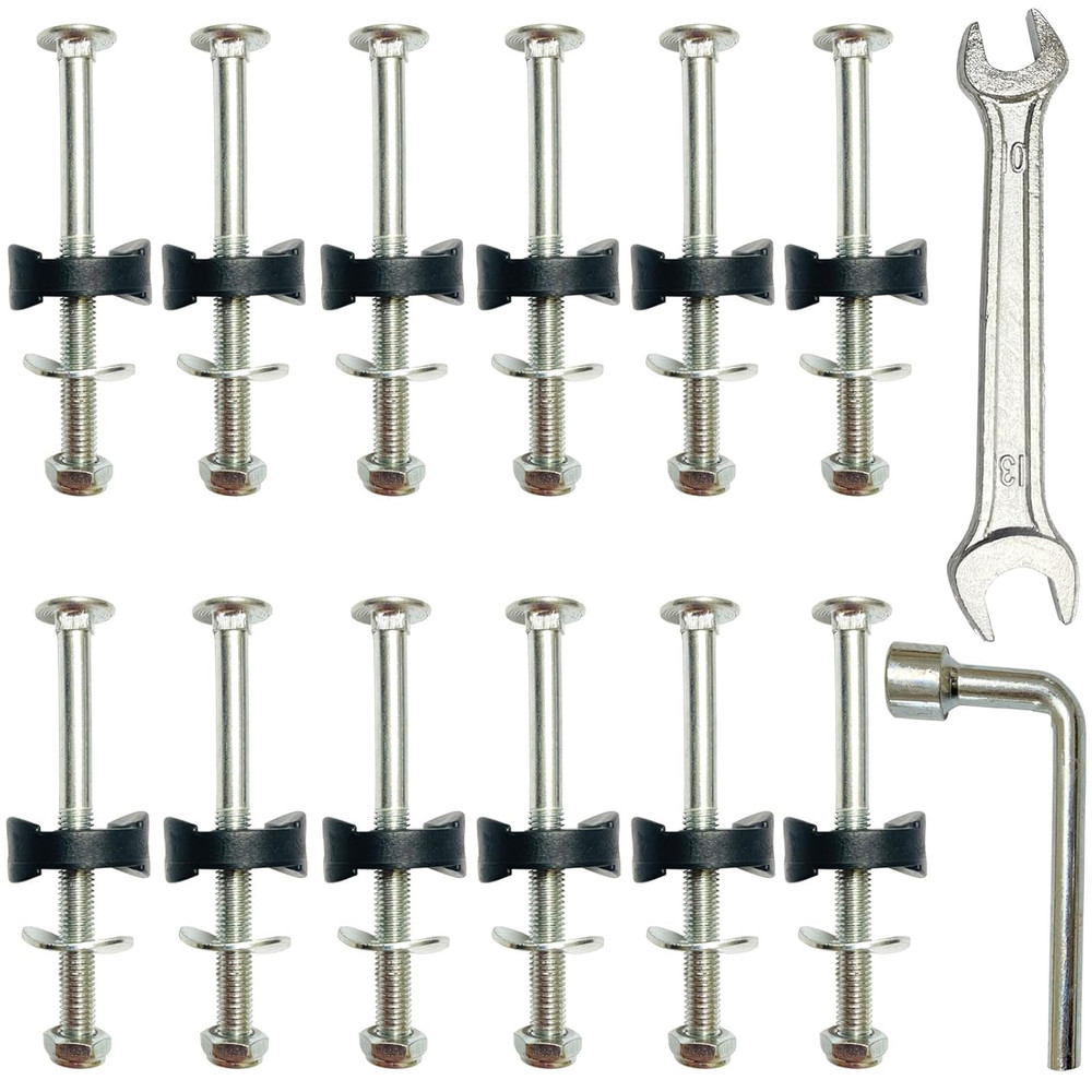 12 PCS Long Trampoline Screws 3.15 Inch, Anti-Loose Trampoline Bolts and Nuts