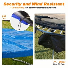 ExacMe Trampoline Winter Cover 10 12 14 15 16 ft, Rain Cover with Drain Holes