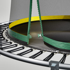 6FT No Gap Trampoline Dark Green Steel Frame Silent Bungee Cord Bounce