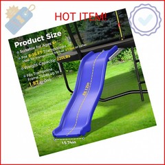 Lyromix Plastic Trampoline Slide for 8-16FT, Heavy Duty Outdoor Slide for Trampo