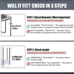 Trampoline Poles Replacement, Universal Trampoline Replacement Enclosure Pole…