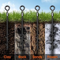 Ground Anchors 8 X 14 Heavy Duty Screw-in Tent Stakes – Secure Tents