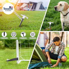 8 Pieces Trampoline Stakes Heavy-Duty: 10 Inch Metal Stake Safety Ground Anchor