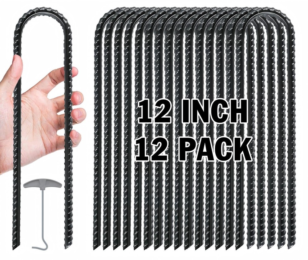 12 Pack Trampoline Stakes, Trampoline Accessories, 12 Inch Ground Stakes Heav…