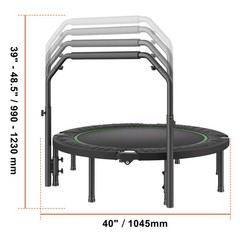 36 – 54.5″ Foldable Mini Fitness Trampoline Adults Exercise Rebounder
