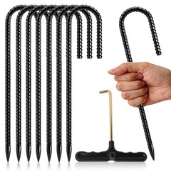 Heavy Duty 11.8″ Rebar Ground Stakes – 8 Pack for Tents, Fences, Inflatables