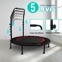 40″ Folding Mini Trampoline Fitness Indoor Exercise Rebounder with Handle Red