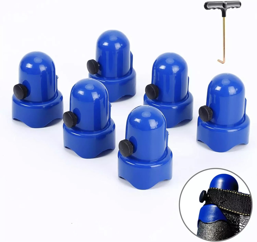 1.5″ Diameter Trampoline Enclosure Pole Caps with Screw Thumb, Blue, Only Fit in