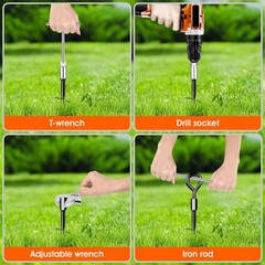 Ground Anchors Screw in Trampoline Anchors Heavy Duty Ground Anchors,Tent Sta…
