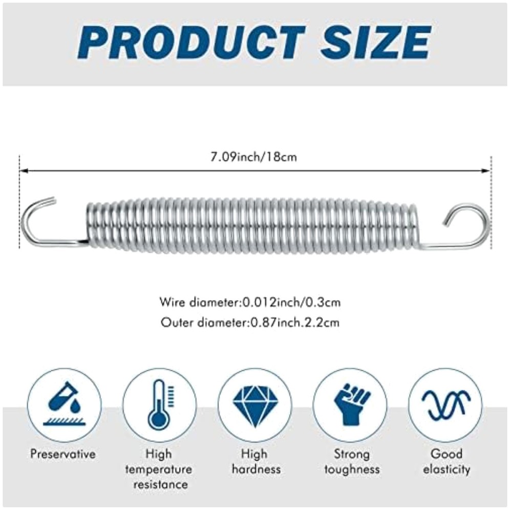 80-Pack Trampoline Springs – Stainless Steel Replacement Set