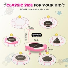 Indoor Trampoline for Kids – Kids Trampoline Indoor with 36 Inch Pumpkin