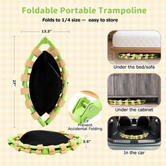 36” Mini Trampoline Kids 3-6 Foldable & Spring-Free Small Toddler Trampoline