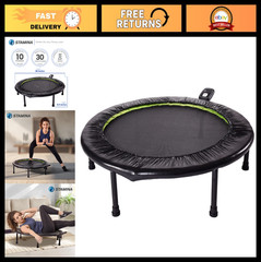 Portable Folding Trampoline with Smart Workout App – Home Gym Rebounder for Card