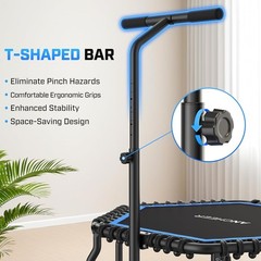 Trampoline 50” Rebounder Trampoline Adult W/ Bar Indoor Outdoor Mini Trampoline