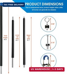 1 Set Universal Trampoline Replacement Pole Set – Straight Upper & Lower Enclosu
