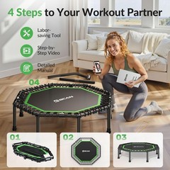 BCAN BT3 51″ Octagonal Rebounder Trampoline for Adults, 450LBS Max Load Fitness