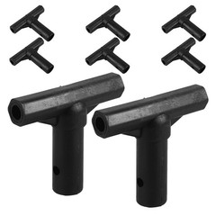 8Pcs Reusable Trampoline T Tube Caps Pole Connector Black PP Material