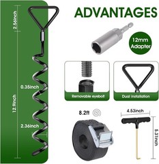 Trampoline Stakes 4 Pack – Heavy Duty Trampoline Anchors Kit – Screw In Groun…