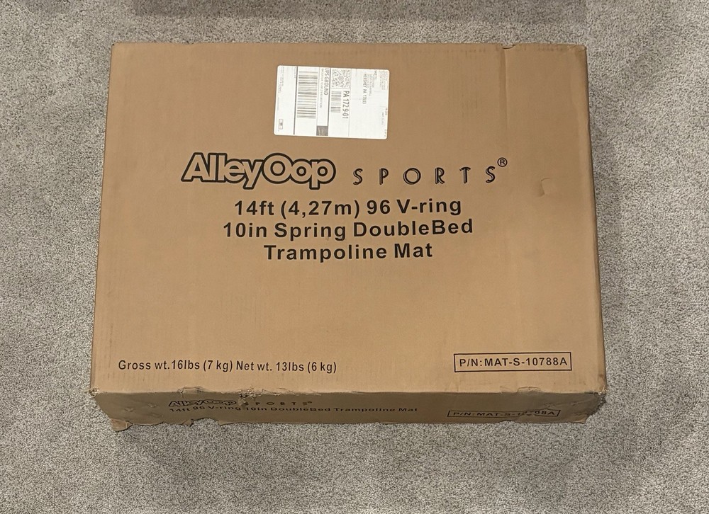 AlleyOop Sports 14ft 96 V-ring 10in Spring Double Bed Trampoline Mat
