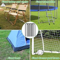 8 Pack Trampolines Wind Stakes, 12 Inch,Heavy Duty U Shaped Rebar Tent Stakes