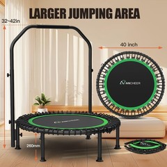 Ancheer Rebounder Trampoline 40/48 Bungee Rebounder 4-Level Adjustable Handle