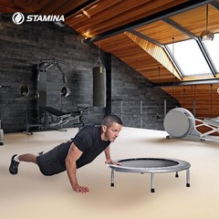 36″ Foldable Mini Trampoline Rebounder Adults W/ Smart Workout App Black