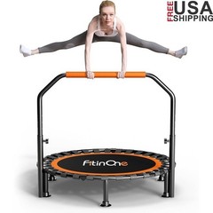 Indoor Outdoor Fitness Trampoline 330LBS Capacity Foldable Quiet Exercise 40″