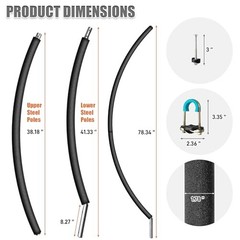 2PCS Trampoline Curved Poles, Universal Trampoline Replacement Enclosure Poles