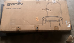 BCAN 40in Fitness Trampoline Rebounder w/ Handlebar, Green, Brand new, Unused