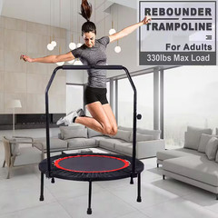 40 In. Mini Exercise Trampoline with Safety Pad Max. Load 300 Lbs. Black