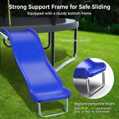 Adjustable Trampoline Slide 220lb Blue