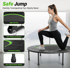 Trampolín Fitness Plegable 40″ para Adultos 150 kg Silencioso y Estable, Nuevo