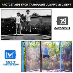 Round Trampoline Safety Net Replacement – Weather Resistant, Breathable, Double