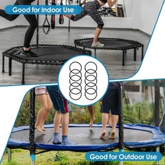10 PCS Trampoline Elastic Rope Bungee Cords with Heavy Duty Aluminum Buckle