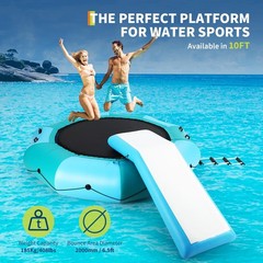 10FT 15FT Lake Water Trampoline Floating Hammock Party Platform w/Pump Ladder