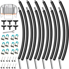 6PCS Trampoline Replacement Curved Pole, Universal Trampoline Enclosure Pole Fit