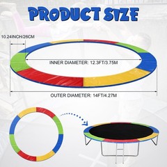 Trampoline Replacement Safety Pad, 14ft Trampoline Spring Protective Cover Ro…