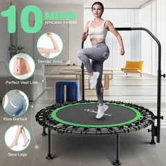 40/48inch Foldable Rebounder Trampoline for Adults/Kids with Resistance Bands🥰