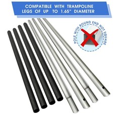 Large Universal Trampoline Net Pole Replacement Kit – Foam Sleeve, Clamps & Scre