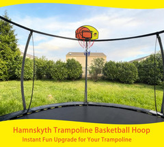 Trampoline Basketball Hoop with Adjustable Mount, Mini Ball & Pump Included